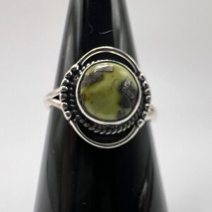 Sterling Silver Palomino Turquoise Gemstone Ring Size 8 Native American Inspired